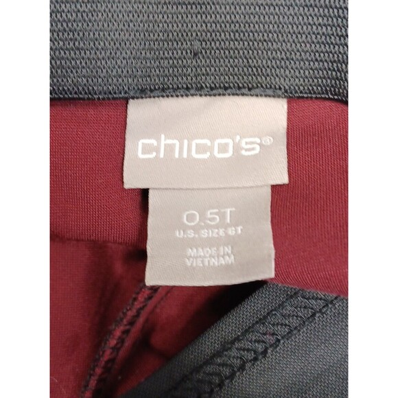 Chicos Pull On Pants Black Red Geometric Print Size 0.5 T - Picture 8 of 10